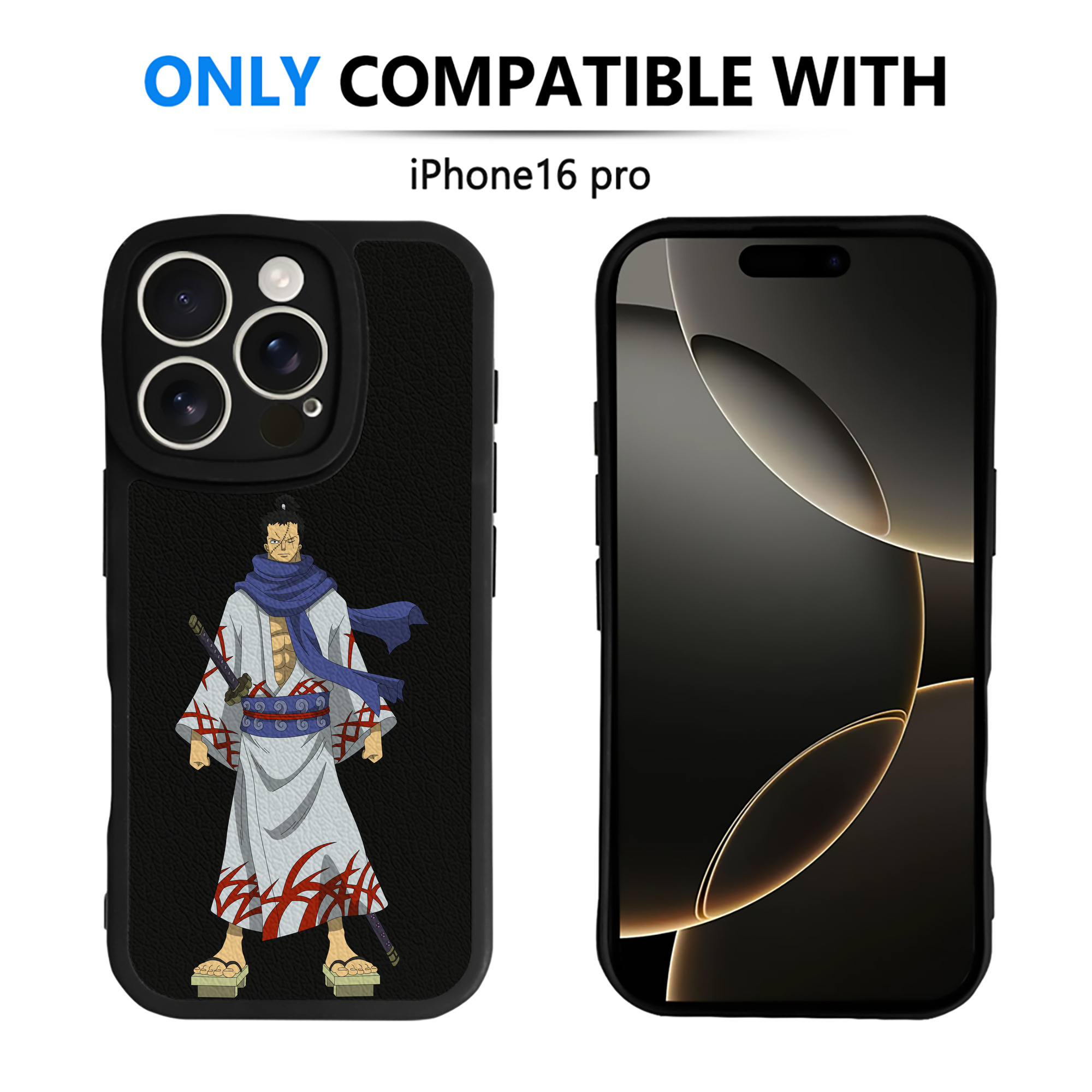（画像用） ワンピース ロロノア・ゾロ ONE PIECE Roronoa Zoro 【iPhone 16シリーズ対応】シリコンスマホケース（レザー調） 材質：シリコン